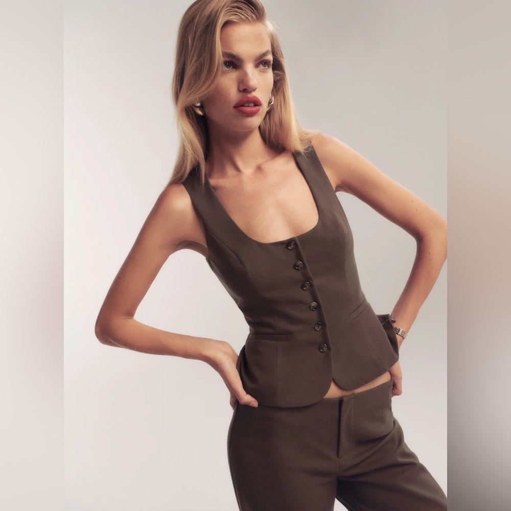Reformation Delanie Top Brown - Size 6